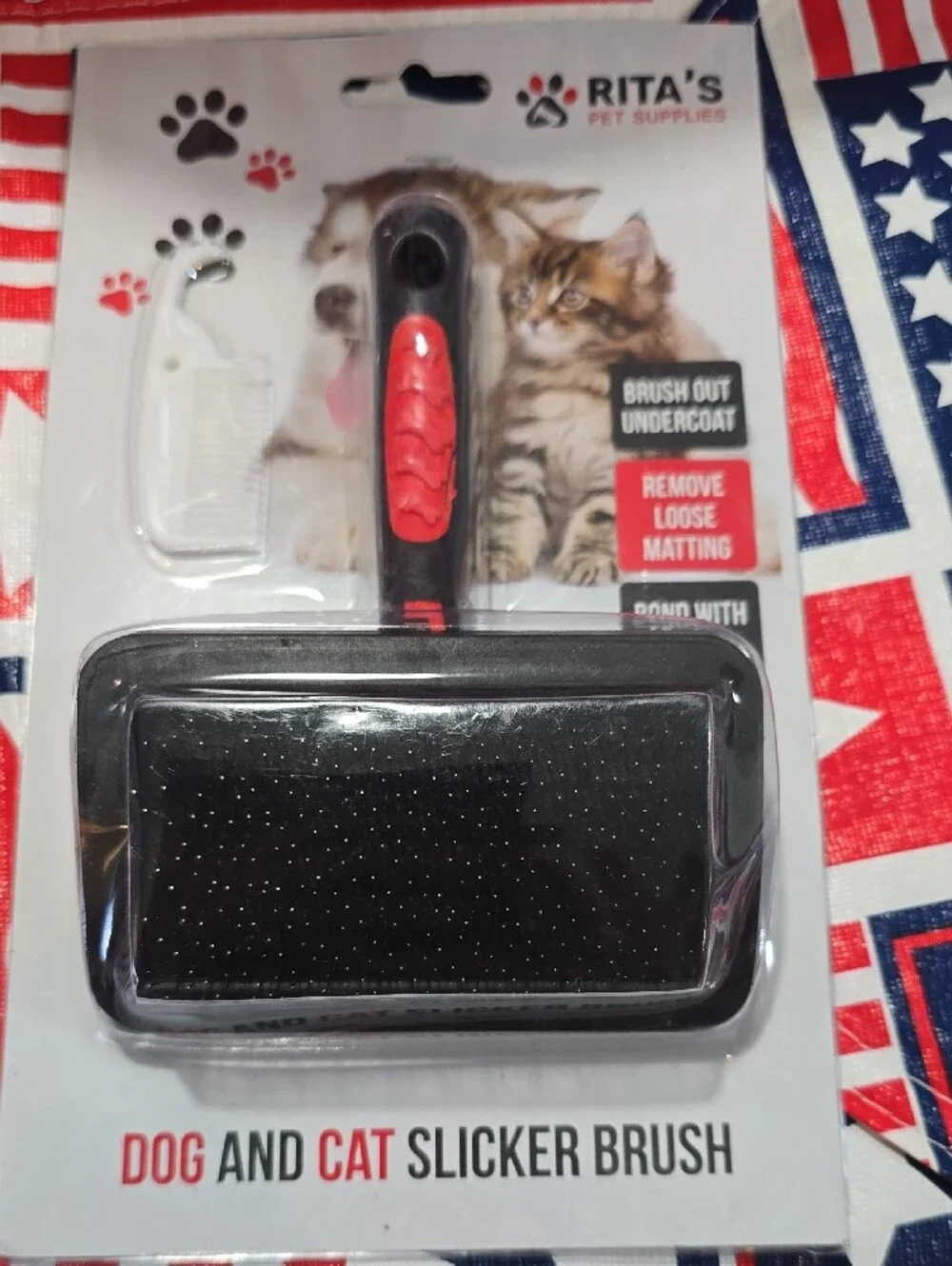 Black and Red Dog & Cat Slicker Brush